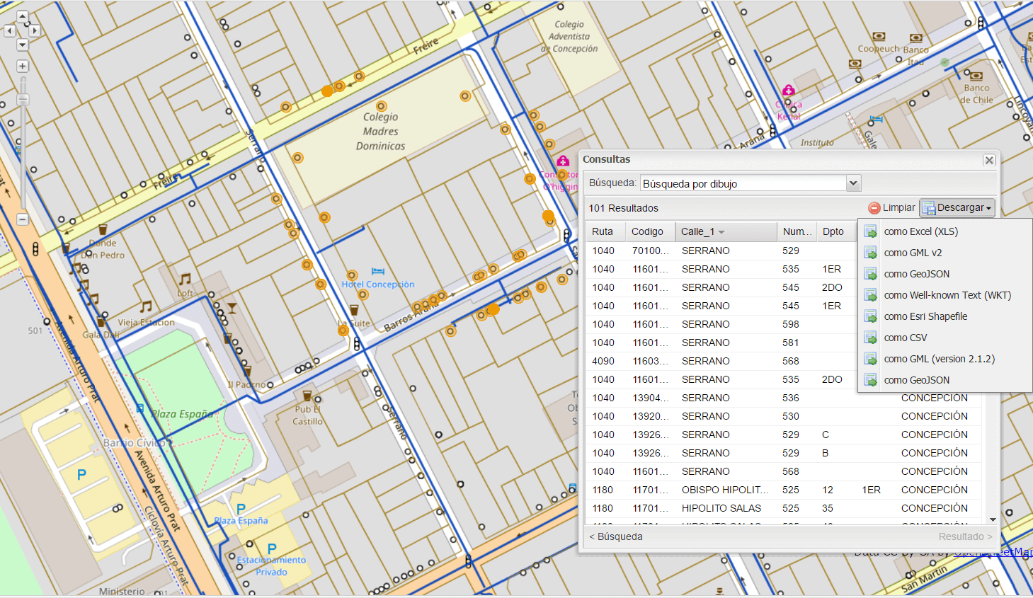 Desarrollo de aplicaciones SIG GIS bio bio Concepcion Chile